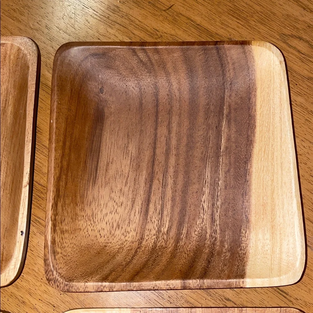 4 Crate&Barrel 5.75” appetizer wood plates